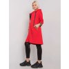 Červená dámska dlhšia mikina na zips