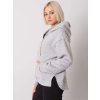 Svetlosivá dámska mikina na zips s kapucňou