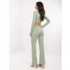 Mintový dámsky komplet so zvonovými nohavicami