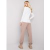 Béžovo-biely dámsky komplet tričká a teplákov