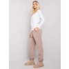 Béžovo-biely dámsky komplet tričká a teplákov