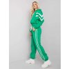 Zelená dámska tepláková súprava s bielymi pruhmi