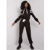 Čierna dámska tepláková súprava s čiernymi pruhmi