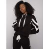 Čierna dámska tepláková súprava s čiernymi pruhmi