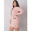 Svetloružové priliehavé mikinové šaty so zipsom
