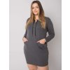 Tmavosivé priliehavé mikinové šaty so zipsom