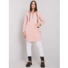 Svetloružová oversize tunika Kierra s kapucňou a zipsom