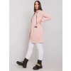 Svetloružová oversize tunika Kierra s kapucňou a zipsom