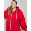 Červená dámska mikina na zips s kapucňou