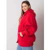 Červená dámska mikina na zips s kapucňou