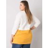 Žlto-biela dámska mikina s vreckom