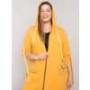 Žltá dámska mikina na zips s vreckami