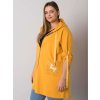 Žltá dámska mikina na zips s vreckami
