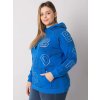 Modrá dámska mikina s potlačou písmen
