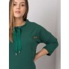 Zelená blúzka Pasadena s vreckom a šnúrkami vo výstrihu