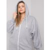Svetlosivá dámska mikina na zips s kapucňou