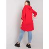 Červená dámska mikina na zips s vreckami