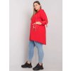 Červená dámska mikina na zips s vreckami