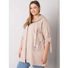 Béžová dámska mikina na zips s vreckami (Veľkosť ONE SIZE)