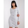 Svetlosivé dámske priliehavé mini šaty
