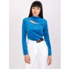 Modré dámske tričko s prestrihom