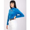 Modré dámske tričko s prestrihom