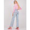 Svetlomodré dámske rovné džínsy s vysokým pásom