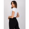 Biely dámsky crop top s krátkymi rukávmi