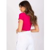Ružový dámsky crop top s krátkymi rukávmi
