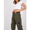 Khaki dámske tepláky s vreckami