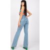 Modré dámske široké džínsy s vysokým pásom Sevilla