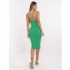 Zelené dámske midi šaty na ramienka