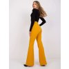 Tmavožlté dámske zvonové nohavice