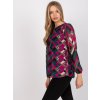 Zeleno-fialová dámska blúzka s dlhými rukávmi