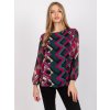 Zeleno-fialová dámska blúzka s dlhými rukávmi