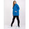 Modrá prešívaná mikina Atlanta s kapucňou a klokaním vreckom