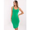 Zelené mini šaty Dianna s rázporkom vzadu