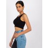 Čierny crop top s gombíkmi Riley