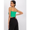 Zelený krátky top na tenké ramienka Aria