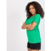Zelené klasické tričko Salma zdobené čipkou