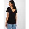 Čierne klasické tričko Salma zdobené čipkou