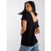 Čierne klasické tričko Salma zdobené čipkou