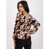 Čierno-béžová blúzka Aurora s kvetmi a retiazkou vzadu
