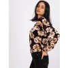 Čierno-béžová blúzka Aurora s kvetmi a retiazkou vzadu