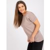 Béžové klasické tričko Salma zdobené čipkou