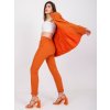 Oranžové dámske nohavice Hidalgo s elastickým pásom
