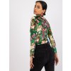 Zelená velúrová blúzka Bologna so vzormi