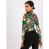 Zelená velúrová blúzka Bologna so vzormi