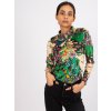 Zelená velúrová blúzka Bologna so vzormi