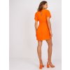 Oranžové elegantné plisované šaty Matylda s mašľou v páse
